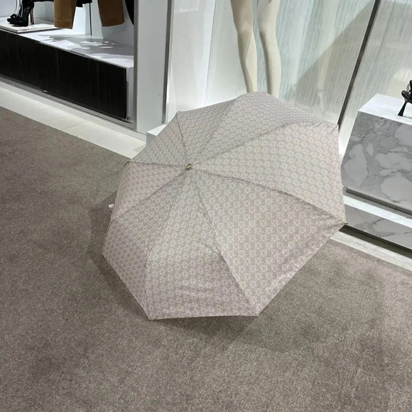 MICHAEL KORS Empire Signature Logo Umbrella (VANILLA & BROWN) - Picture 3 of 16